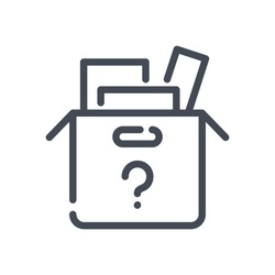 Lost Items Line Vector Icon. Unidentified Items Outline Isolated Icon.