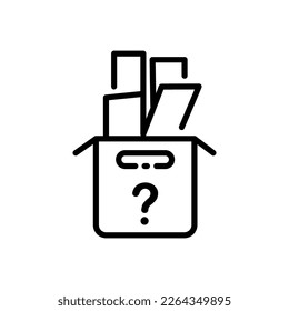Lost items line vector icon. unidentified items outline isolated icon.