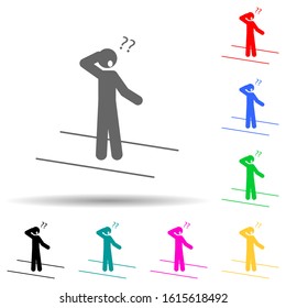 Lost, man multi color style icon. Simple glyph, flat vector of negative character icons for ui and ux, website or mobile application