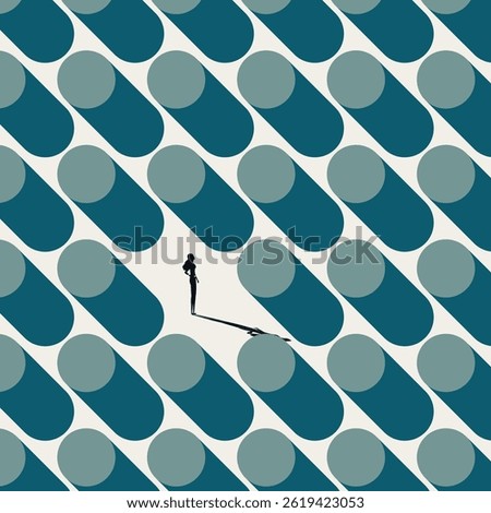Lost in maze, business vector concept. Symbol of confusion, puzzle, contemplateion, opportunity. Minimal design eps10 illustration.
