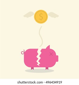 Lost money cartoon concept vector, flat style