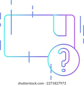 Lost package delivery service icons with purple blue outline style. Shipping logistics symbol sign. Simple vector illustration. Related to package, fee, fast courier