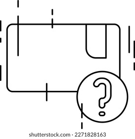 Lost package delivery service icons with black outline style. Shipping logistics symbol sign. Simple vector illustration. Related to package, fee, fast courier