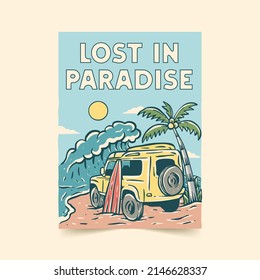 Diseño De Ilustración Perdido En Paraíso