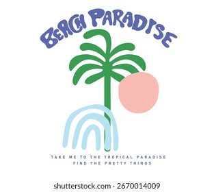 Perdido en el paraíso. Obra de arte de vibraciones de verano. Diseño de arte abstracto.