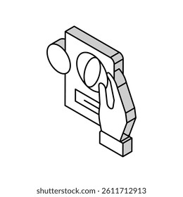 lost passport document refugee isometric icon vector. lost passport document refugee sign. isolated symbol illustration