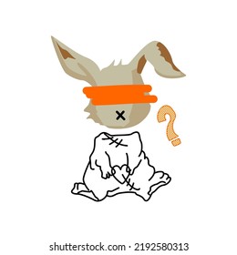 Lost Rabbit V28 Patch Streetwear, Urban Design Black Color Patch Commercial Use