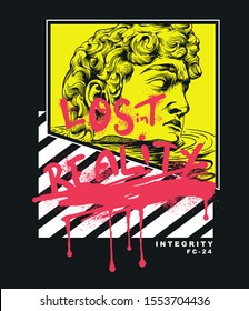 Lost in Reality with David illustration for print design
