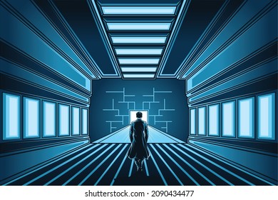 Lost in the room illustration vector