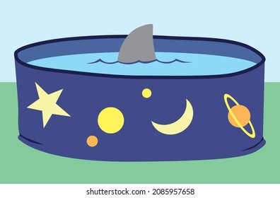 A Lost Shark Is Swimming Around In A Back Yard Kiddie Pool