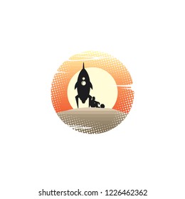 lost in space expedition traveller rocket vector