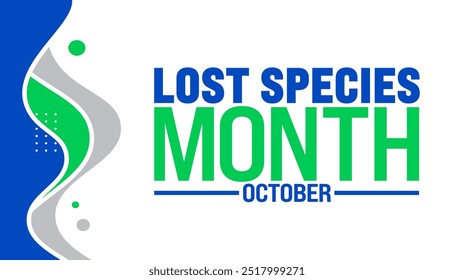 Lost Species Month background or banner design template is observed every year in October. Holiday concept. Template for card, poster, placard, template. eps 10