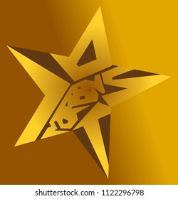 Lost Star. Elegant T-shirt design with stylish gold text and background for your design. Vector illustration.