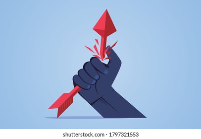 Lost the target, the arrow was destroyed by a huge hand, the arrow was broken