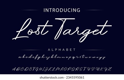 Lost Target calligraphy script. Vector alphabet.