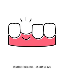 lost tooth color icon vector. lost tooth sign. isolated symbol illustration