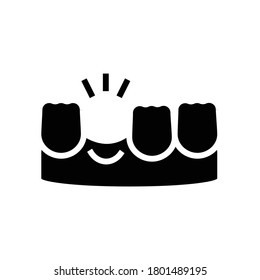 lost tooth glyph icon vector. lost tooth sign. isolated contour symbol black illustration