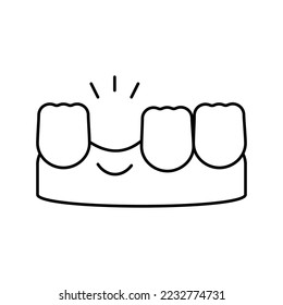 lost tooth line icon vector. lost tooth sign. isolated contour symbol black illustration