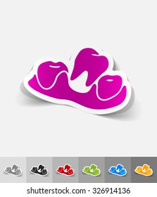 lost tooth paper sticker with shadow. Vector illustration