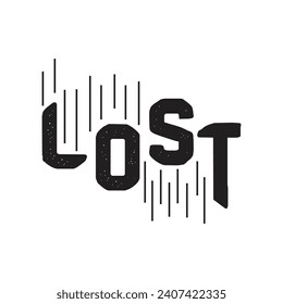 LOST typography t shirt design