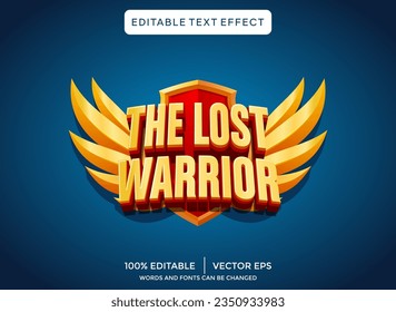 the lost Warrior 3D editable text effect