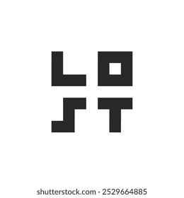 Logotipo da palavra perdida, ícone, ilustração vetorial