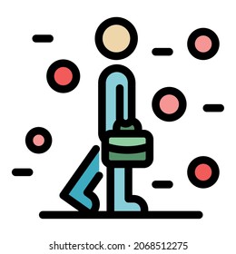 Lost work manager icon. Outline lost work manager vector icon color flat isolated