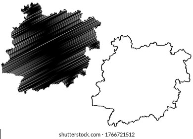 Lot-et-Garonne Department (France, French Republic, Nouvelle-Aquitaine region) map vector illustration, scribble sketch Lot et Garonne map