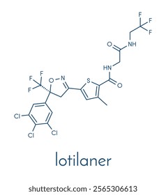 Lotilaner drug molecule. Skeletal formula.