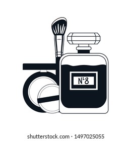 lotion bottle and blush make up icon