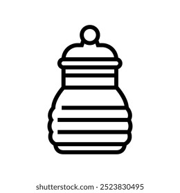 lotion bottle glass package line icon vector. lotion bottle glass package sign. isolated contour symbol black illustration