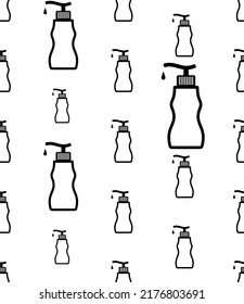 Lotion Bottle Icon Seamless Pattern Vector Art Illustration