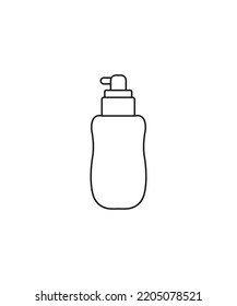 Lotion bottle line art vector isolated on white backgrounds.  Line art. Doodle. Illustration of comb. Perfect for coloring book, textiles, icon, web, painting, children's books, t-shirt print.