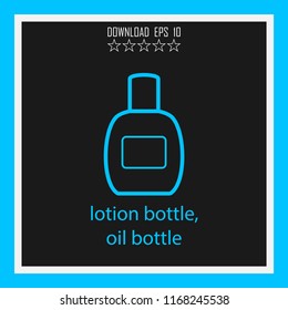 lotion bottle, oil bottle vector icon