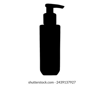 Botella de loción silueta vector arte fondo blanco