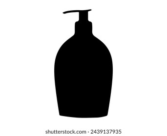 Lotion bottle silhouette vector art white background