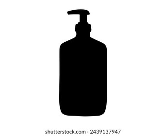 Lotion bottle silhouette vector art white background