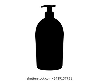 Lotion bottle silhouette vector art white background