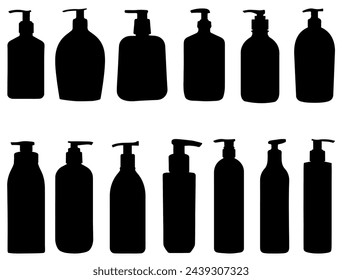 Lotion bottle silhouette vector art