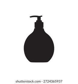 Diseño de ilustración plana de Vector de silueta de botella de loción sobre fondo blanco