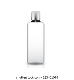 lotion bottle template on isolated white background