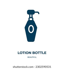 lotion bottle vector icon. lotion bottle, lotion, bottle filled icons from flat beautiful concept. Isolated black glyph icon, vector illustration symbol element for web design and mobile apps
