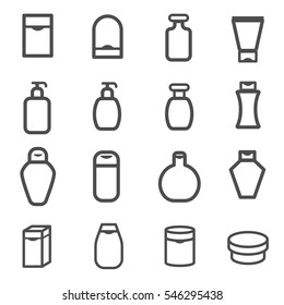 lotion cream cosmetic bottle set vector