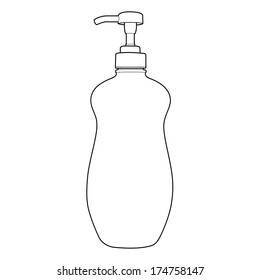 lotion or cream pump bottle outline vector 
