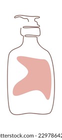 Lotion drawing in line art on color spot. Vector illustration