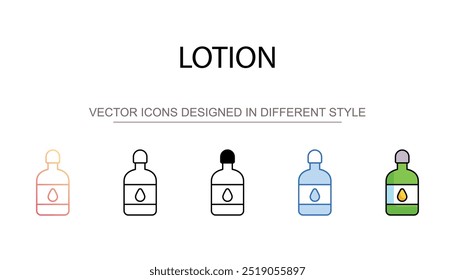 Diseño de icono de loción con fondo blanco