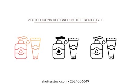 Diseño de icono de loción con fondo blanco