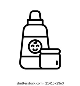 Lotion Icon. Line Art Style Design Isolated On White Background