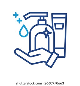 Ilustración vectorial de color de línea de icono de loción