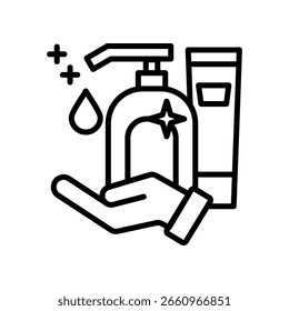 Ilustración vectorial de línea de icono de loción